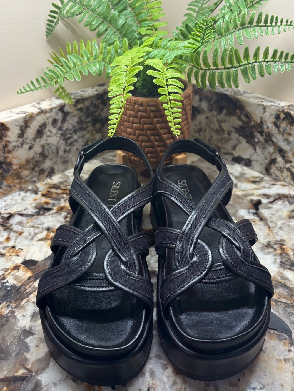 Anthropology Silent D Women's Black Platform Sandal